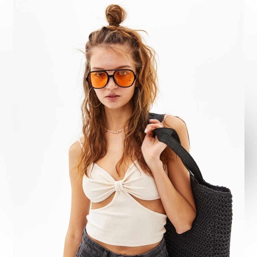 H&M Black Crinkled Cut-out‎ Top